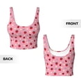 thumbnail image 5 of Fotbe Strawberry and Ladybugs Pattern Womens' Sports Bra Longline Wirefree Padded with Medium Support Sports Moisture-Wicking Workou Vest,Tank Top-Medium, 5 of 7