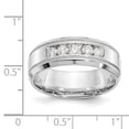 thumbnail image 7 of 14K White Gold Ring Band Men's Milgrain Diamond Lab Grown Round, 7 of 7
