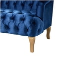 thumbnail image 4 of FFH 73" Velvet Lounge Sofa, 3 Seater Couch with Curved Wooden Legs for Living Room, Dark Blue, 4 of 5