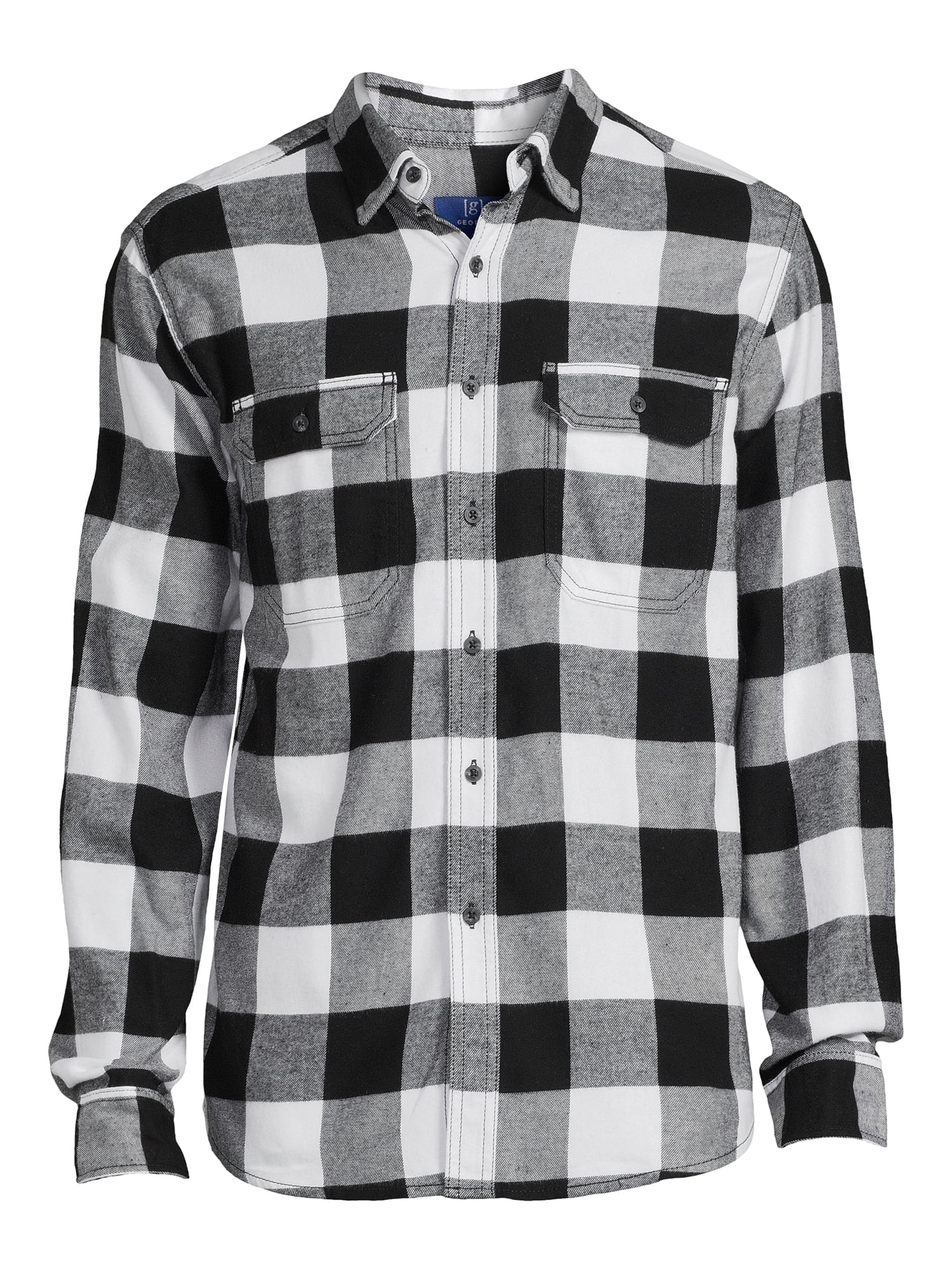 George Men's Long Sleeve Flannel Shirt, Sizes XS-3XLT