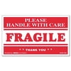 Universal FRAGILE HANDLE WITH CARE Self-Adhesive Shipping Labels, 3 x 5, 500/Roll
