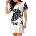 thumbnail image 2 of Disketp Family Of Sea Turtles para Camisón Corto de Manga Corta para Mujeres, Camisón Cómodo con Escote Redondo, Bonito y Confortable, 2 of 6