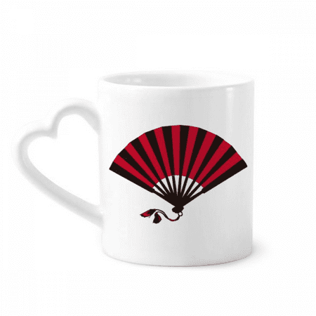 

Japanese Red Black Fan Mug Coffee Cerac Drinkware Glass Heart Cup