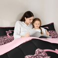 thumbnail image 5 of Erosebridal Fashion Leopard Printed 7pcs Bedding Comforter Set,Pink Cheetah Pattern C Alphabet Queen Bedding Sets For Kids Girls,Reversible pink, 5 of 7