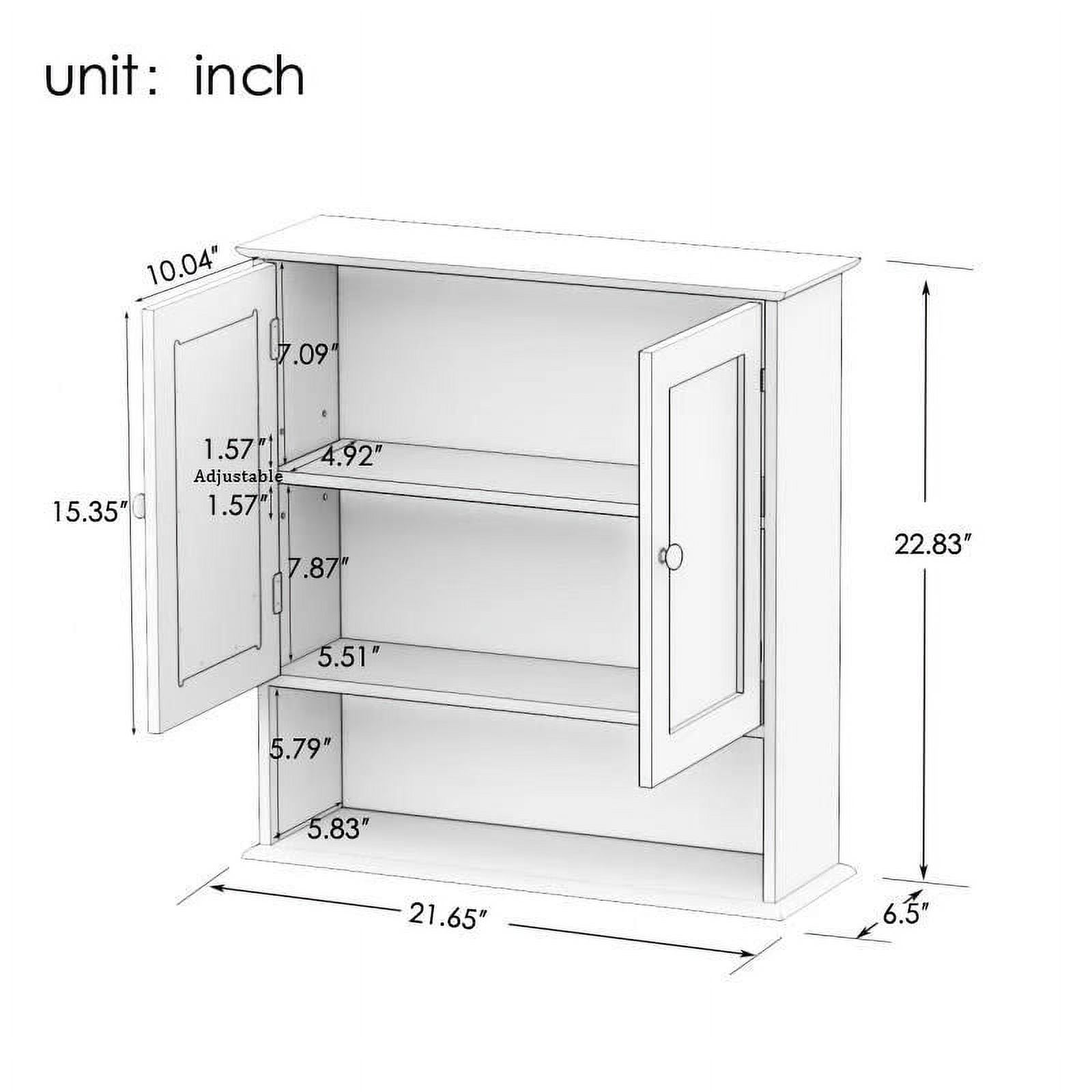 Zimtown Bathroom Medicine Cabinet Mirror, Wall Mount Storage  with 2 Mirror Doors and Shelves, White