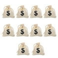 thumbnail image 1 of KAKOWELY Canvas Drawstring Bags 10Pcs Drawstring Gift Bag Party Gift Storage Bag Game Coins Bag Dollar Pattern Bag7.87"X6.69"X0.08", 1 of 5