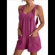 thumbnail image 1 of Cortos de Verano A para Mujer, Casuales Sin Mangas con Bolsillos Púrpura 4XL, 1 of 8