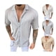 thumbnail image 3 of Camisa de punto de manga corta con solapa y un solo pecho, blusa informal de moda delgada para hombres, 3 of 6