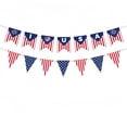 thumbnail image 2 of CaiYueKe Patriotic Burlap Banner 4th of July USA Flag Pennant Bunting Garland Red Blue Star Stripes Triangle Banner for Independence Day Home Party Mantle Fireplace Wall Decor, 2 of 6
