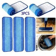Bona-Compatible Washable Cleaning Pads - Set of 3 Microfiber Replacement Mop Pads by JahyShow