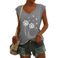 thumbnail image 3 of Playeras,Blusas y Tops,Ropa para Mujer Mujeres Negro Tank Top Camiseta sin mangas con cuello en V para mujer, camisetas informales básicas de verano de ajuste holgado (Grey, XXL), 3 of 4