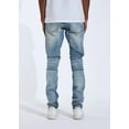 thumbnail image 7 of Crysp Denim Men's Groza Paneled Stitching Distressed Rips Skinny Fit Jeans (42, Washed Blue), 7 of 7