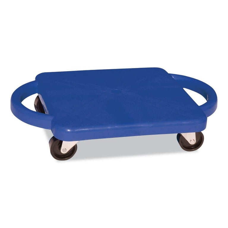 Scooter with Handles, Blue/Yellow, 4 Rubber Swivel Casters, Plastic, 12 x 12 Scooter with Handles, Blue/Yellow, 4 Rubber Swivel Casters, Plastic, 12 x 12