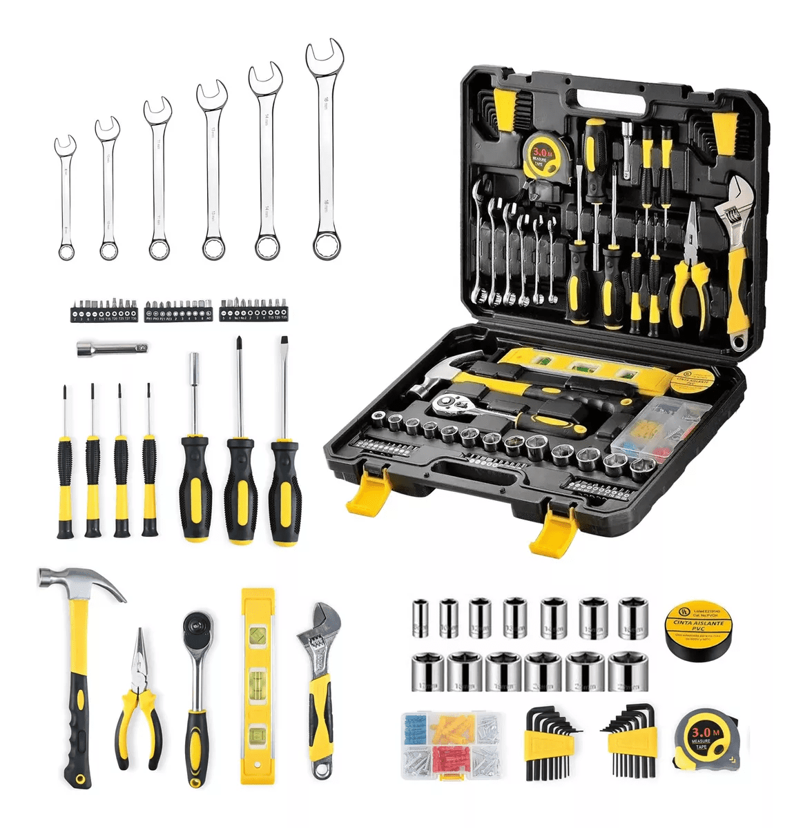 Juego Herramientas Mecánicas, Kit Herramientas Manuales 108p