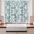 thumbnail image 2 of Ambesonne Oriental Kitchen Curtains, Swirling Ethnic Themed, 55"x36", Teal and Seal Brown, 2 of 3