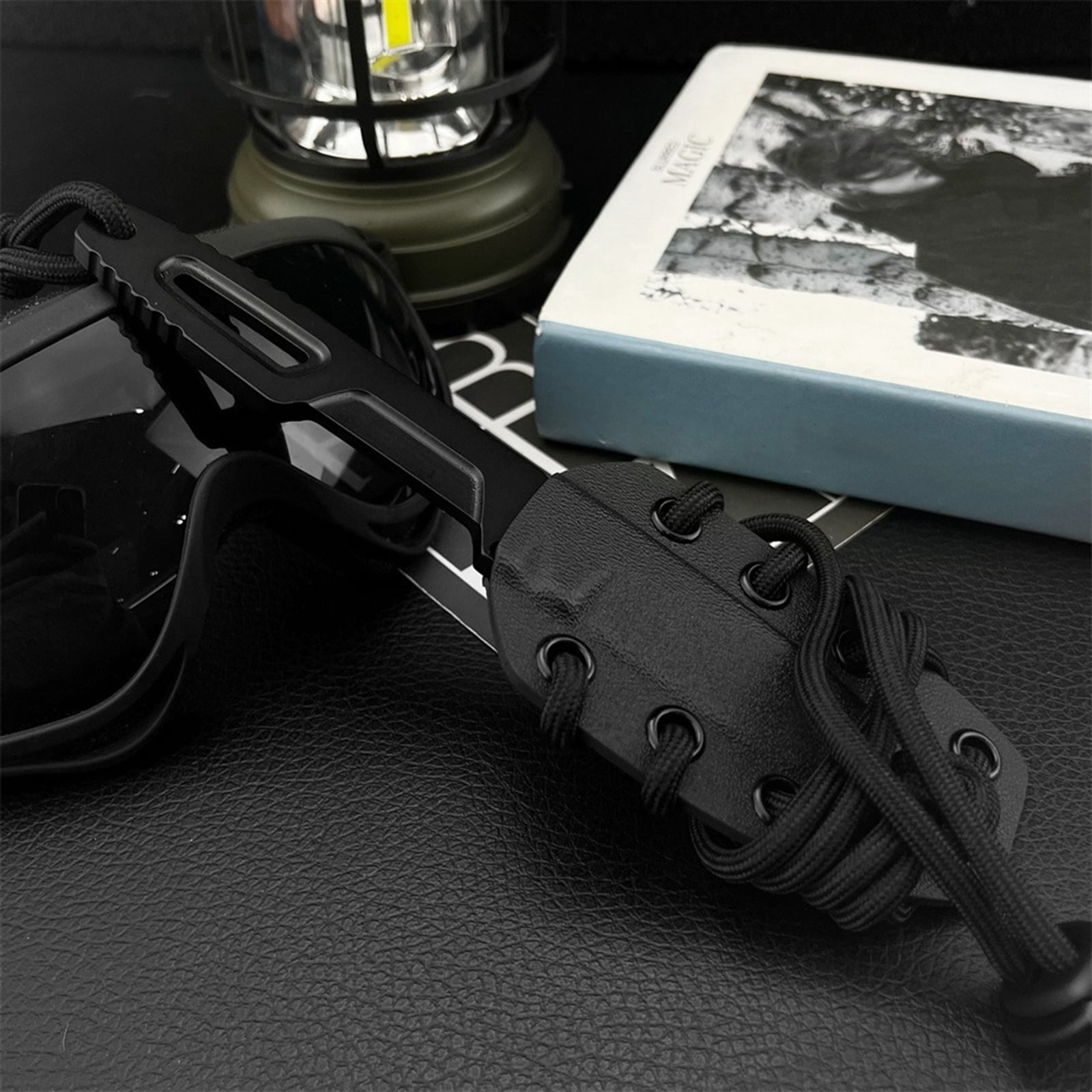 EDC Fixed Blade Utility Knife with Sheath and Lanyard, 2.7-inch Drop Point 7Cr13MoV Blade, Ideal for Camping Food Prep and Hiking