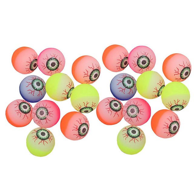30pcs 32mm Halloween Bouncy Balls Scary Eye Balls Halloween Party Supplies (Random Color)