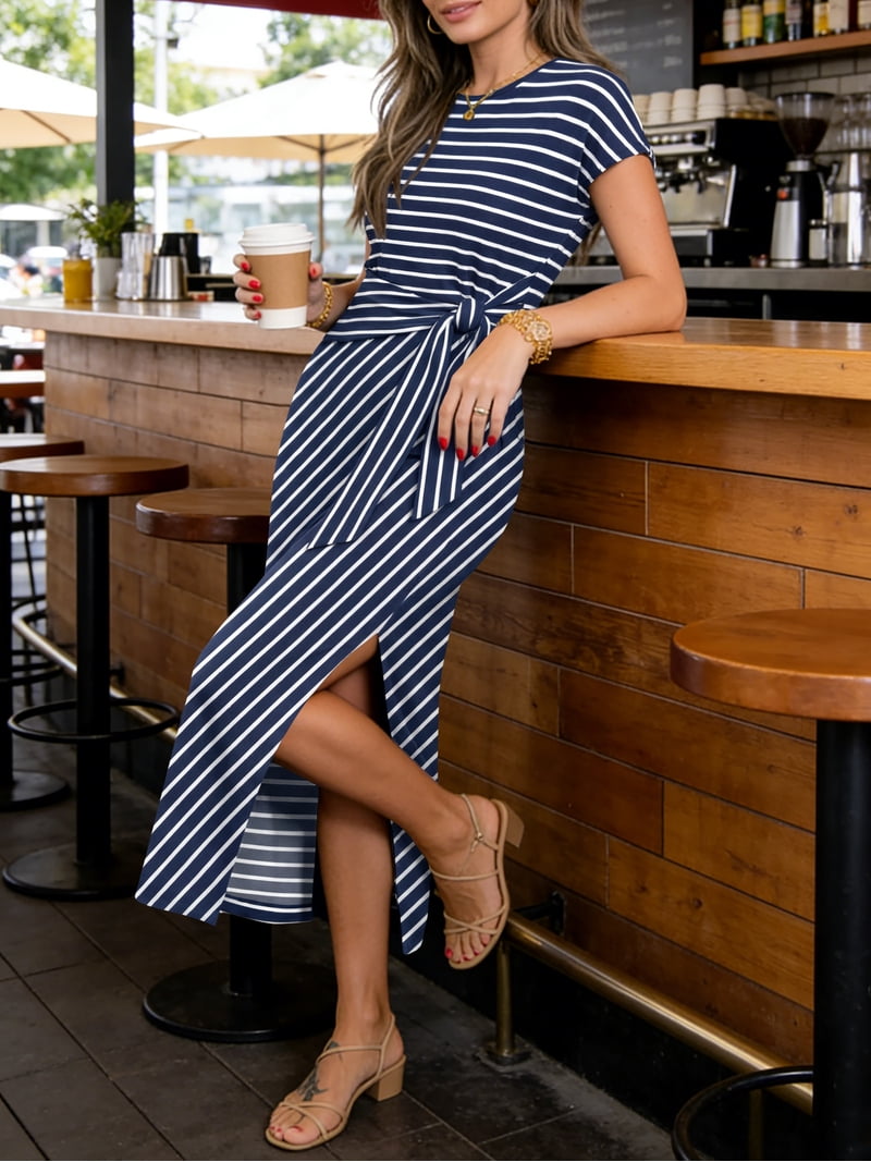 navy blue spring dresses Alie Street Waterfall Dress Petite (Navy)