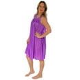 thumbnail image 3 of Women's Silky Feeling Sleeveless Tricot Nightgown with Floral Lace Design, Purple, Size Medium, 3 of 5