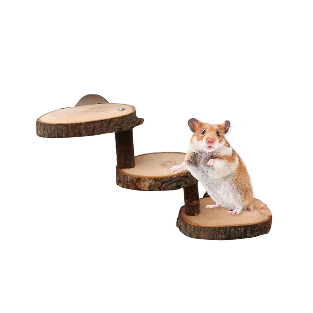 Hamster Swing Toy,Small Pet Pink Wooden Ladder with Rope Swing Bridge Stand Bracket Climbing Steps Stairs for Squirrel Sugar Glider Hamster Parrot