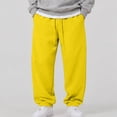 thumbnail image 5 of WULMLEO Men's Baggy Sweatpants with Pockets Drawstring Loose Fit Cuffed Gym Casual Joggers Yellow L, 5 of 6