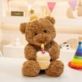 thumbnail image 3 of Birthday Cake Teddy Bear Plush Toy - 16" Cute Stuffed Animal with Cake & Boba Tea, Ultra-Soft Gift for Kids, 3 of 6