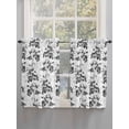 thumbnail image 3 of Kitchen Curtains 45 Inches length, Black Gray Fruit Window Treatment Curtain Drapes, Vintage Plant Nature Botanical Flower Lightweight Window Panels for Living Room Bedroom, 52"x45", 2 Panels, 3 of 7