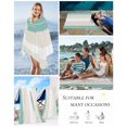 thumbnail image 5 of Turquoise Beige Stripe Beach Towels Oversized Super Absorbent, Modern Art Horizontal Striped Lightweight Bath Towel Quick Dry Sets For Bathroom/Pool/Rv Camping/Beach Play/Gym Room/Picnic 31"x62", 5 of 8