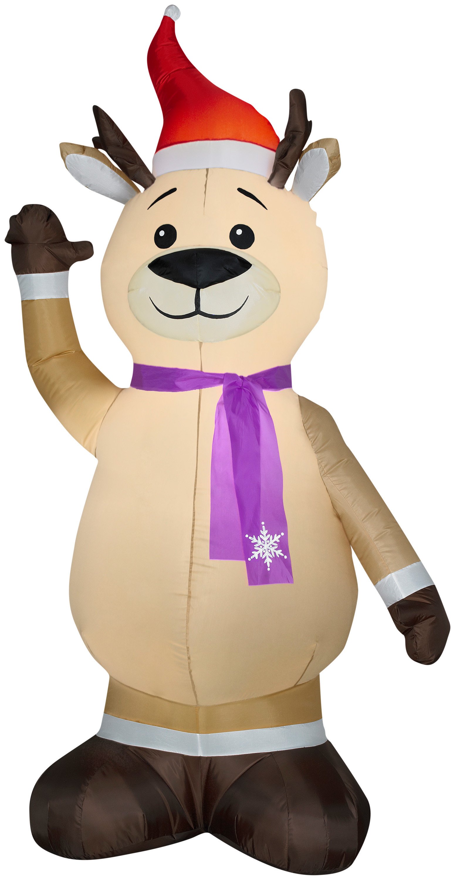 7' Airblown Reindeer Wearing Purple Scarf Christmas Inflatable