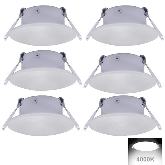 Facon 3 Inch LED RV Puck Light Full Aluminum Recessed Mount Down Light 12V Interior Light for RV Motor-Homes Camper Caravan Trailer Boat, 4000K Cool White (6 Packs)