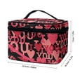 thumbnail image 6 of HELLHERO Large Capacity Makeup Bag Large Cosmetic Bag 8.86 x 6.5 x 5.9 Inches Storage Pockets Red Heart Pattern, 6 of 6