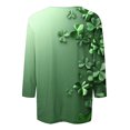 thumbnail image 4 of TrendVibe365 Green Womens Tops 3/4 Sleeve St Patricks Day Plus Size Crew Neck Polyester Casual St. Patricks Day Blouse Tops for Irish Themed Gifts 3XL, 4 of 5