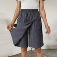 thumbnail image 4 of Outfmvch Mini Skirt Pencil Skirt Wrap Skorts Long Shorts Women Short Shorts Elastic Waist Knee Length Hotpants Wide Leg Beach Shorts with Pockets Shorts Work Shorts Sports Shorts Sweat Shorts Gray L, 4 of 9
