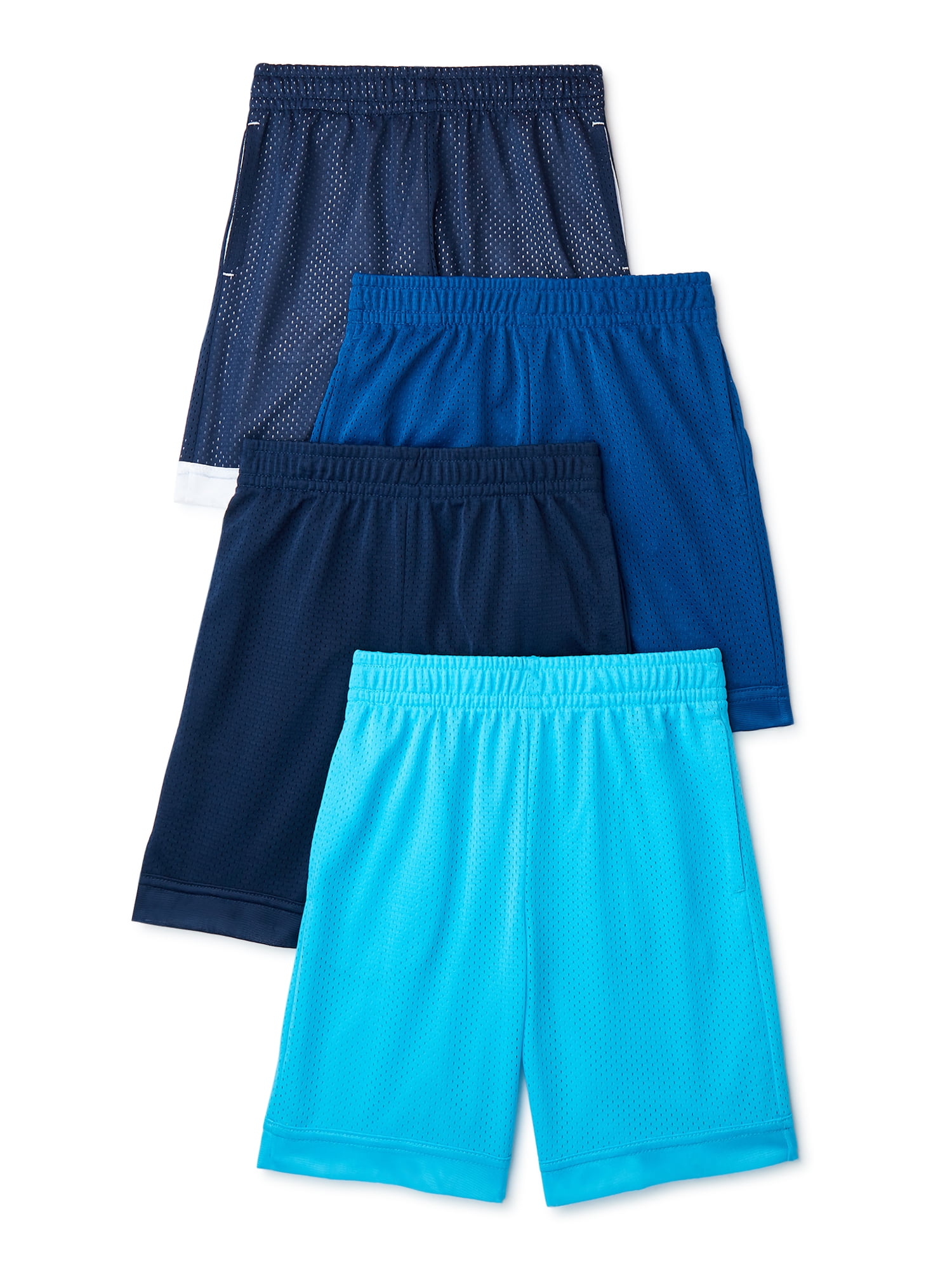 Athletic Works Boys Mesh Shorts, 4-Pack 