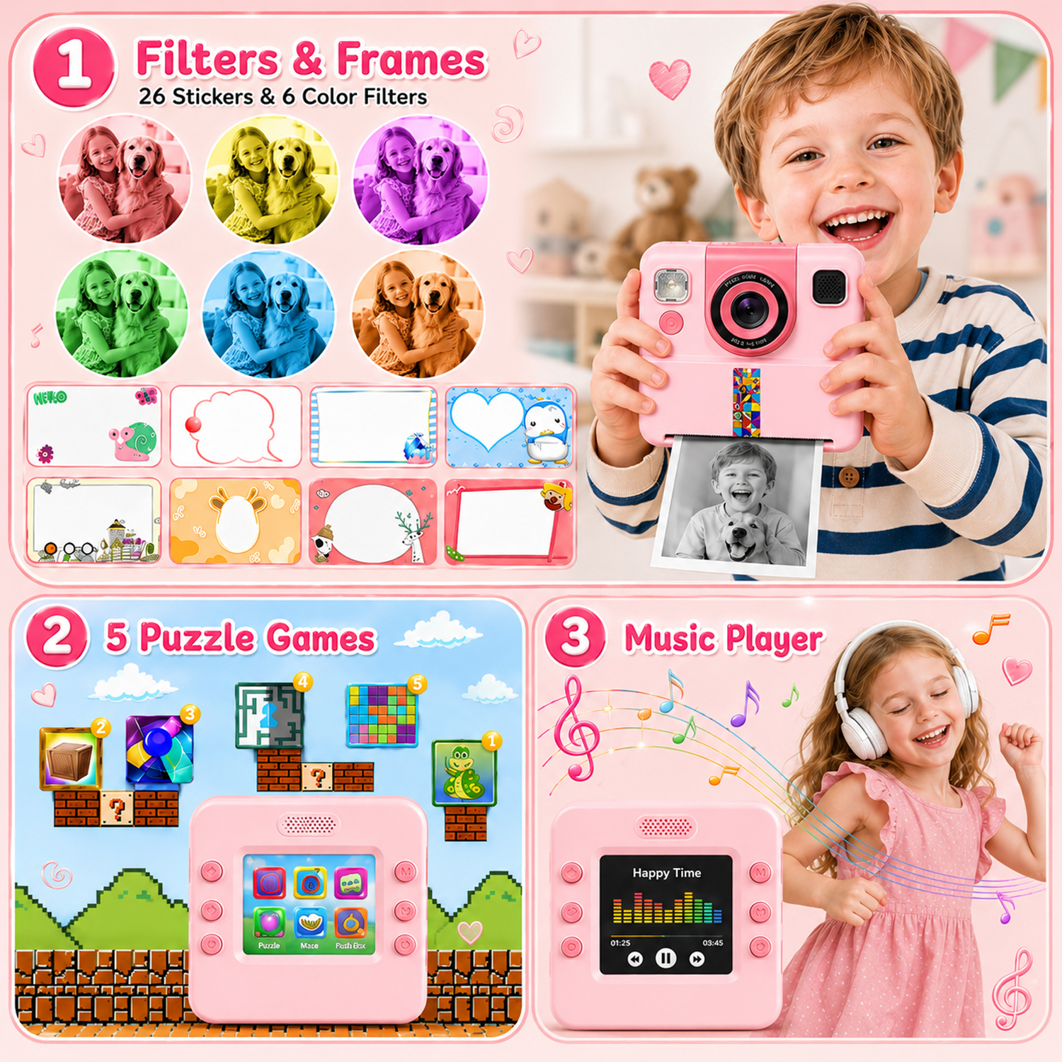 JoyStone Kids Instant Print Camera, Pink photo 6