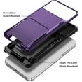 thumbnail image 3 of for iPhone 14 Pro Case Wallet Cover 4-Card Credit Card Holder ID Slot Scratch Resistant Dual Layer Hybrid Protective Hard Shell Rugged TPU Bumper Armor Case for iPhone 14 Pro case Grey Purple, 3 of 12
