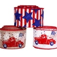 thumbnail image 3 of 2.5 inch x 10 ft Patriotic Wire Edge Ribbon Independence Day Burlap Ribbon Stars and Stripes Ribbon for 4th of July Party Decoration, Present Wrapping, 3 of 7