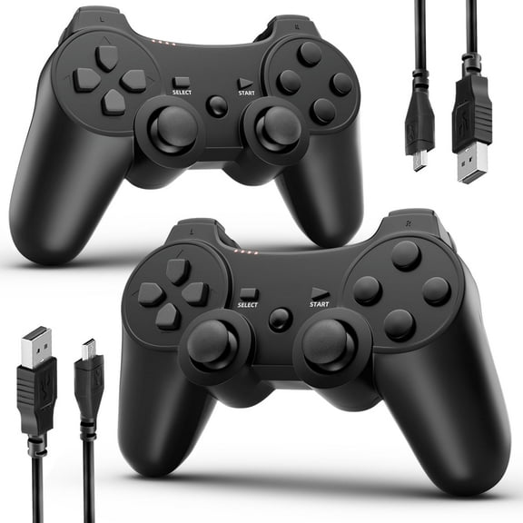 ISHAKO 2Pack Wireless Game Controller for P3/PC, Gaming Controller with Double Shock, 6-Axis Motion Control