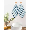 thumbnail image 2 of Teal Blue Stripe Dish Towels Set, Waffle Weave Kitchen Towels 4 Pieces, Ombre Geometric Aqua Vertical Striped Microfiber Hair Face Bath Tea Towel Absorbent Quick Drying Cleaning Dish Cloths, 12"x12", 2 of 7