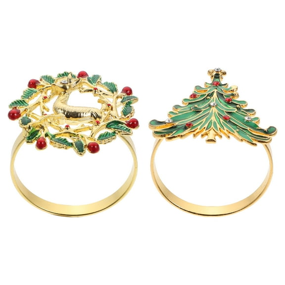 HIAKDOFT Napkin Rings Assorted Color 2Pack 1.6x1.6in