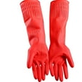 thumbnail image 2 of Reusable Long Sleeve Rubber Gloves, Extra Thick Household Cleaning Gloves for Dishwashing, Gardening, Painting & Pet Care - Anti-Slip Grip Design, 2 of 7