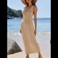 thumbnail image 4 of Traje de Baño de Crochet para Mujer, de , Sin Mangas, para Playa, de Verano Caqui S, 4 of 10