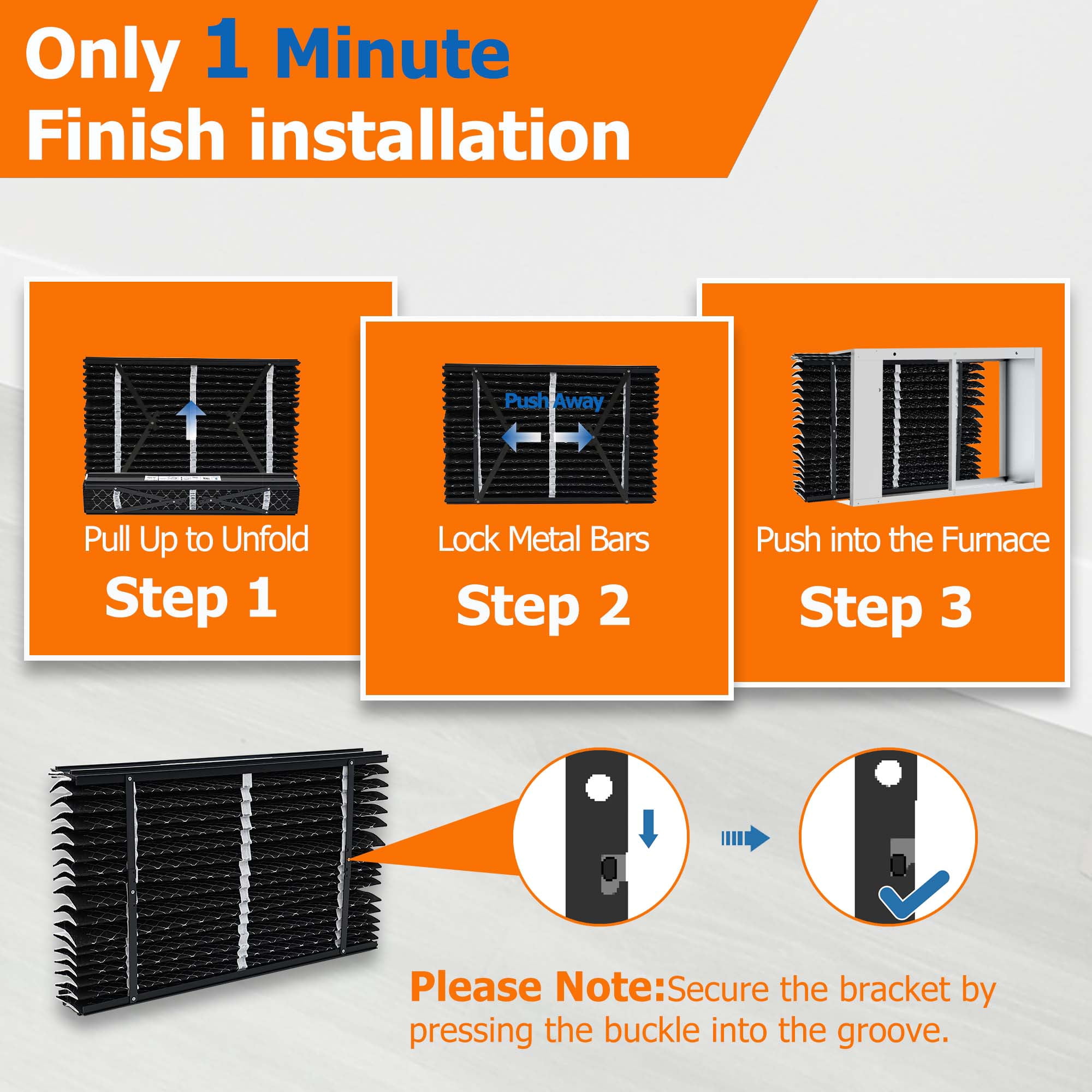 ShueBee 413 CBN Replacement Filter Compatible with AprilAire Whole House Air Purifier 1410, 1610, 2410, 2416, 3410, 4400 Furnace Air Purifier, MERV 13 with Carbon to Reduce Odors, 25x16x4, 1 Pack