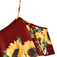 thumbnail image 3 of Ukumplol Oversized Tshirts for Women Plus Size Tops for Women Camis Size Short Cold Shouder Sleeve Blouse Sunflower Plus Printed Ruffles Blouse Off The Shoulder Tops for Women Red 4Xl, 3 of 5