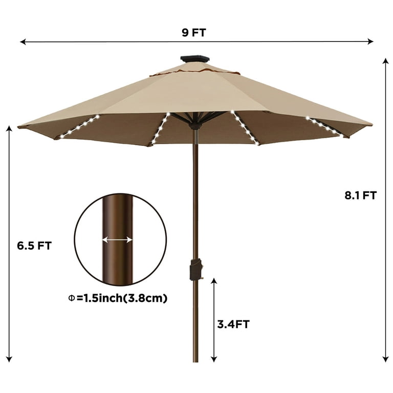 80 inch patio umbrella Only "The Big Top 82 Get A Grip Tools friendly base designed for easy filling with sand or water (sand not included) SUPERJARE 13FT Outdoor Umbrella for