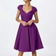 thumbnail image 2 of Vestido retro de fiesta liso para mujer: diseño informal de corte A, cintura alta para diversas ocasiones, tallas S-XXL., 2 of 5