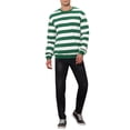 thumbnail image 2 of INSPIRE CHIC Men's Striped Sweatshirt Regular Fit Round Neck Long Sleeves Printed Pullover Sweatshirts M Green White, 2 of 7