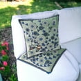 thumbnail image 4 of Set of Two 16" X 16" Green and Brown Peacock Blown Seam Floral Indoor Outdoor Throw Pillow, 4 of 7