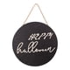 thumbnail image 1 of Señal de bienvenida de Halloween para decoración de puerta delantera, corona redonda de madera para colgar en la pared para fiesta navideña, 1 of 5