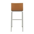 thumbnail image 5 of Mara Contemporary Barstool In Stainless Steel And Camel Faux Leather - Set Of 2, 5 of 7